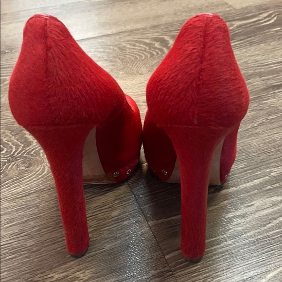 Alexander McQueen Calfhair Skull Peep Toe Pumps - Picture 6 of 7